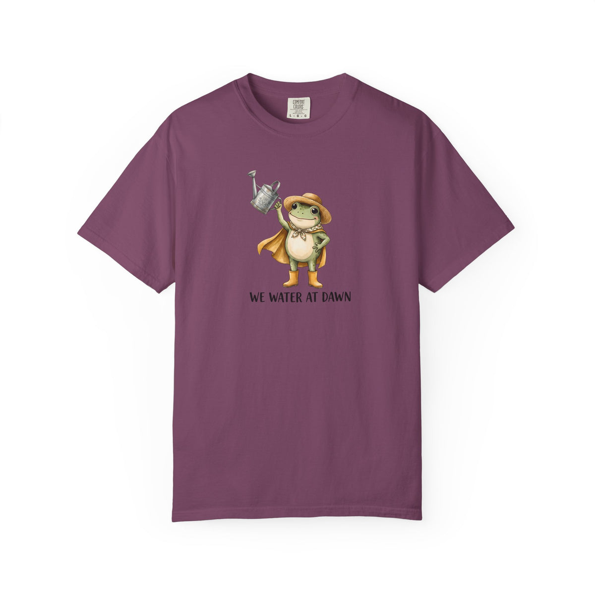 Gardener Frog T-Shirt — "We Water at Dawn" Cute Gardening Tee
