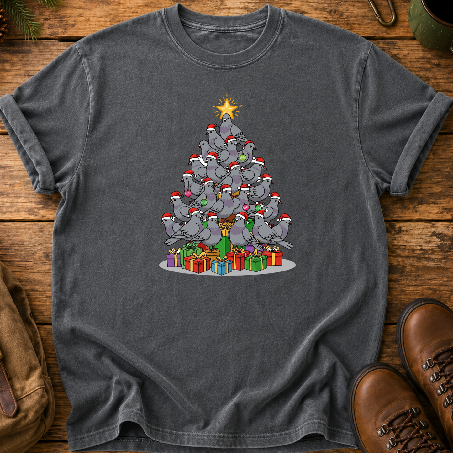 Christmas Pigeon Tree T-Shirt