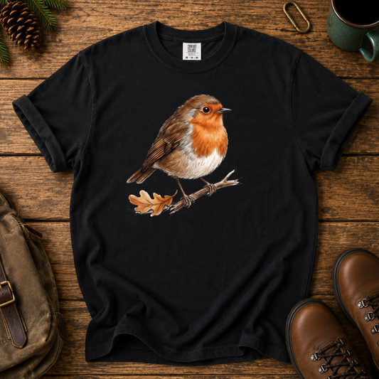 Robin T-Shirt — Watercolor Garden Bird Tee