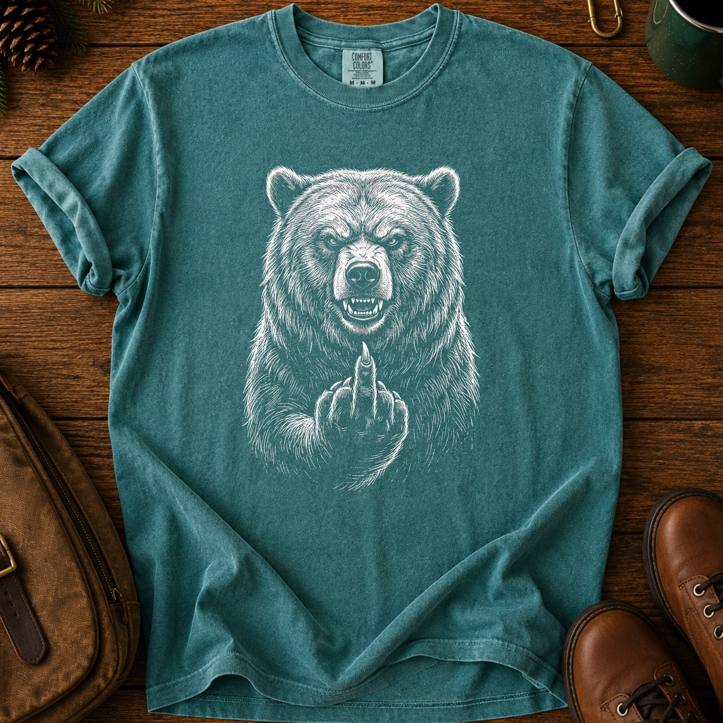 Roaring Bear Middle Finger T-Shirt