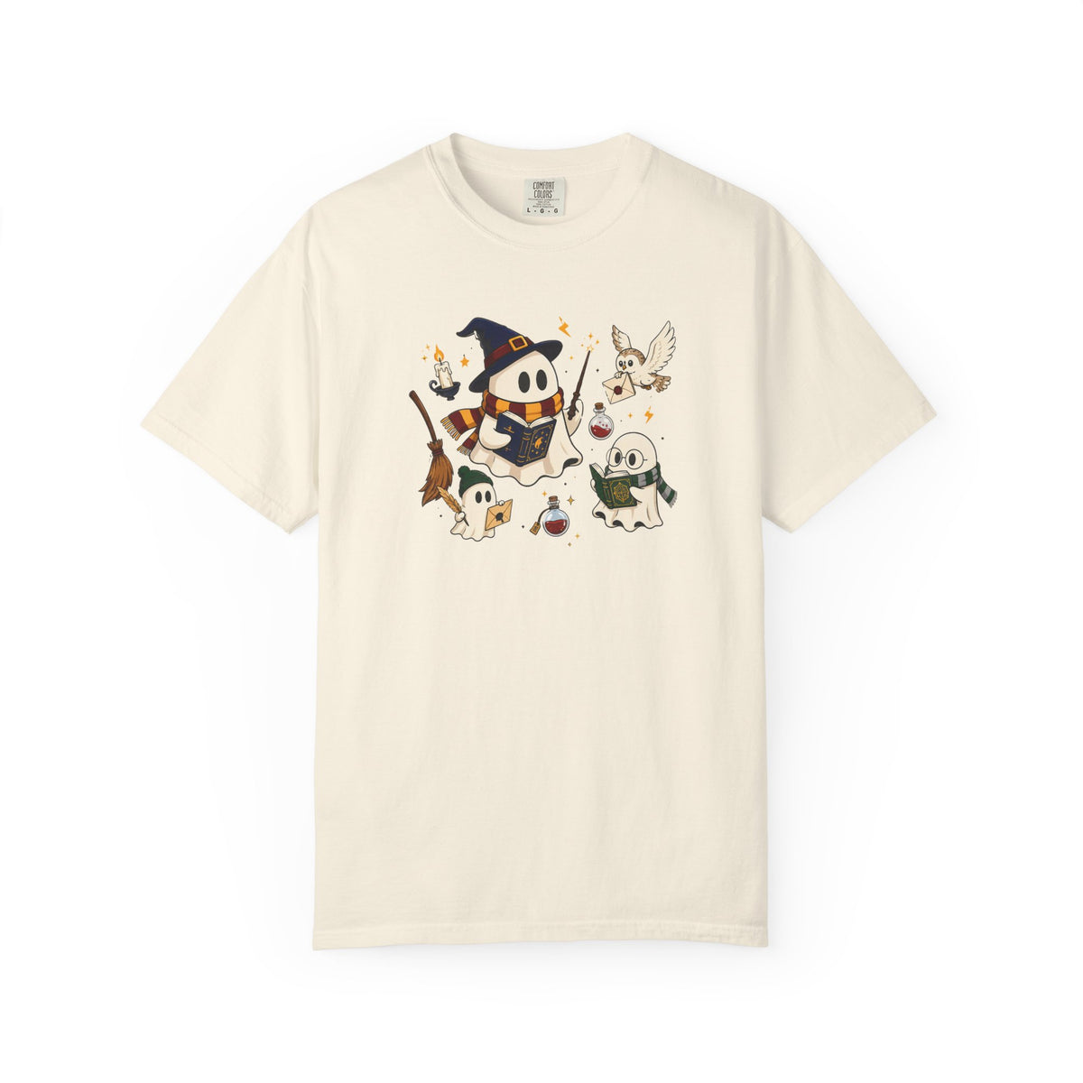 Potter Wizard Crew T-Shirt – Cute Halloween Shy Ghosts Design