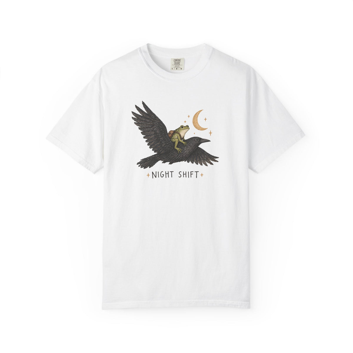 Night Shift Tee — Crow Rider Graphic T-Shirt