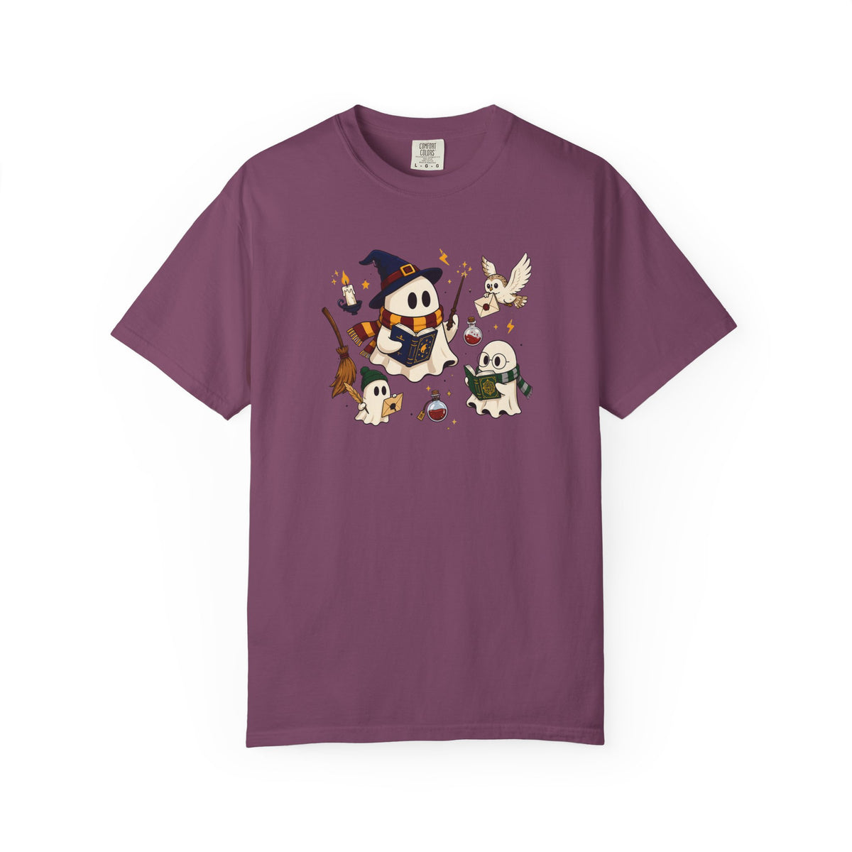 Potter Wizard Crew T-Shirt – Cute Halloween Shy Ghosts Design