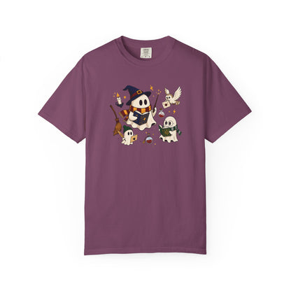 Potter Wizard Crew T-Shirt – Cute Halloween Shy Ghosts Design