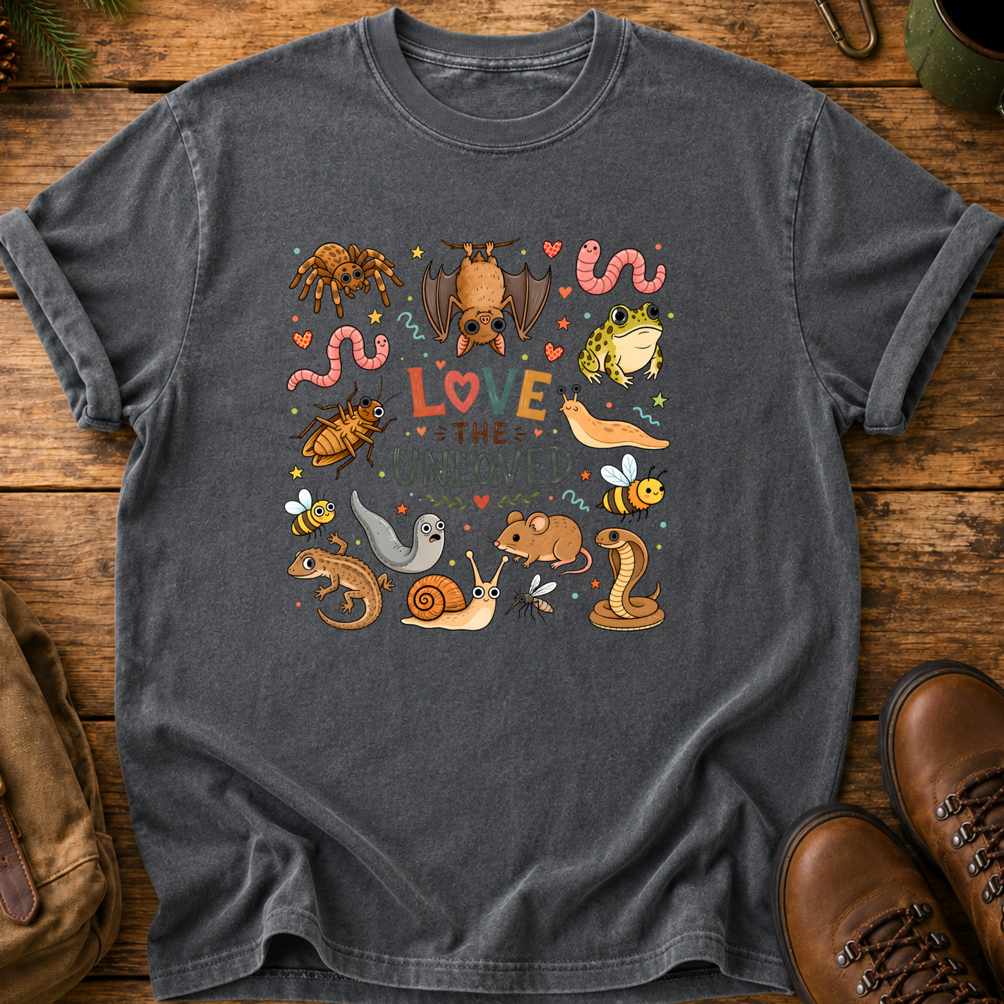 T-Shirt — "Love the Unloved" Cute Snakes & Reptiles Graphic Tee