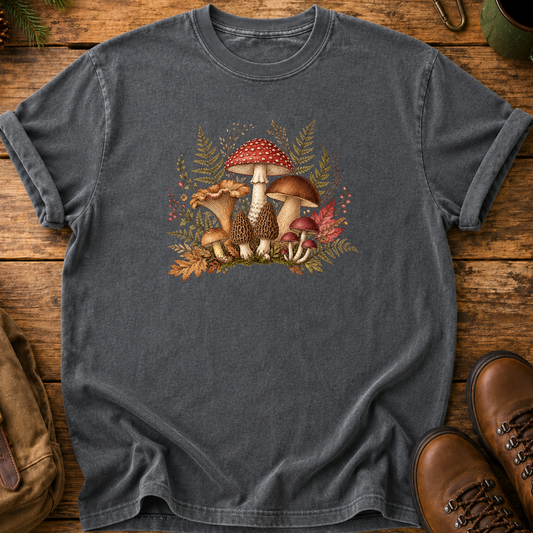 Mushroom Forest T-Shirt — Vintage Woodland Fungi Tee