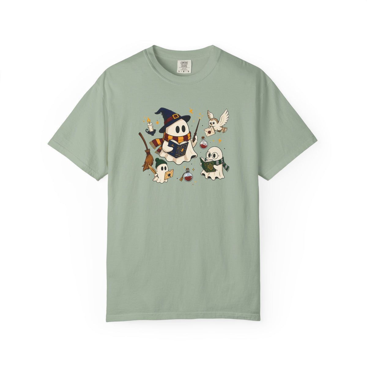 Potter Wizard Crew T-Shirt – Cute Halloween Shy Ghosts Design