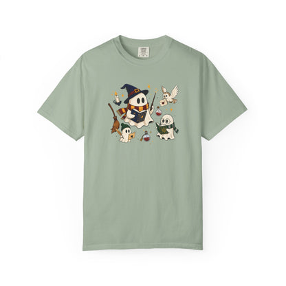 Potter Wizard Crew T-Shirt – Cute Halloween Shy Ghosts Design