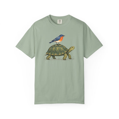 Tortoise & Robin Graphic T-Shirt — Cute Nature Animal Tee