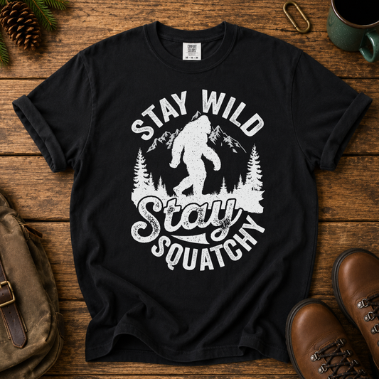 Stay Wild Stay Squatchin' T-Shirt — Bigfoot Tee