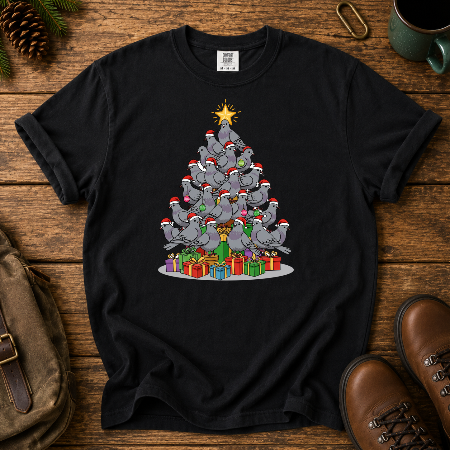 Christmas Pigeon Tree T-Shirt
