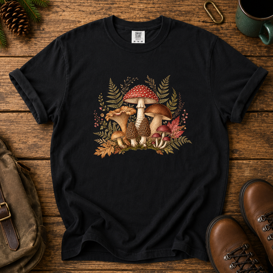 Mushroom Forest T-Shirt — Vintage Woodland Fungi Tee