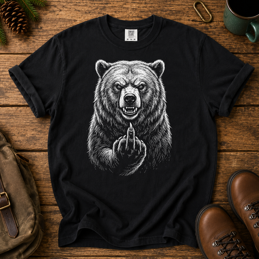 Roaring Bear Middle Finger T-Shirt