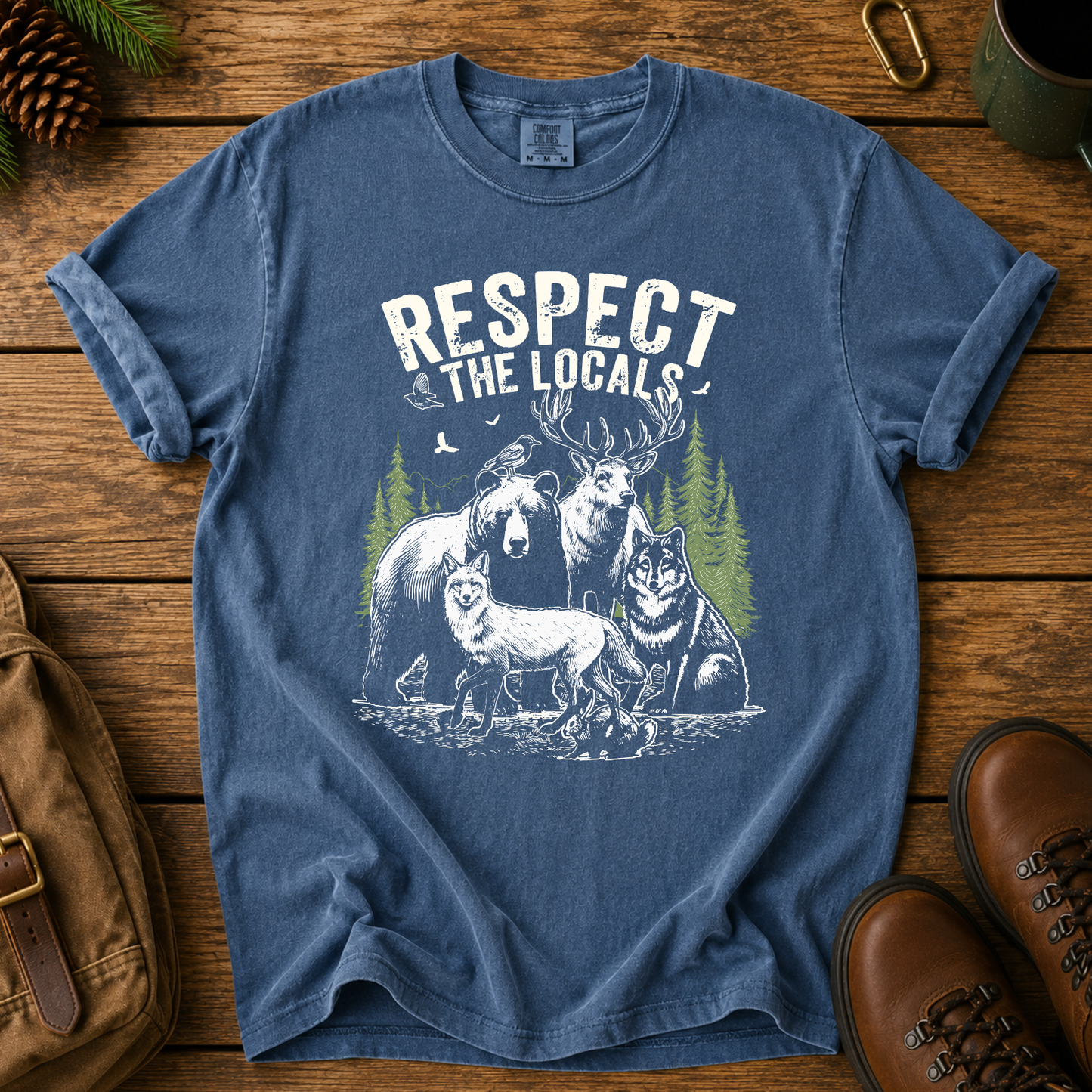 Respect the Locals T-Shirt — Wildlife Camping Tee