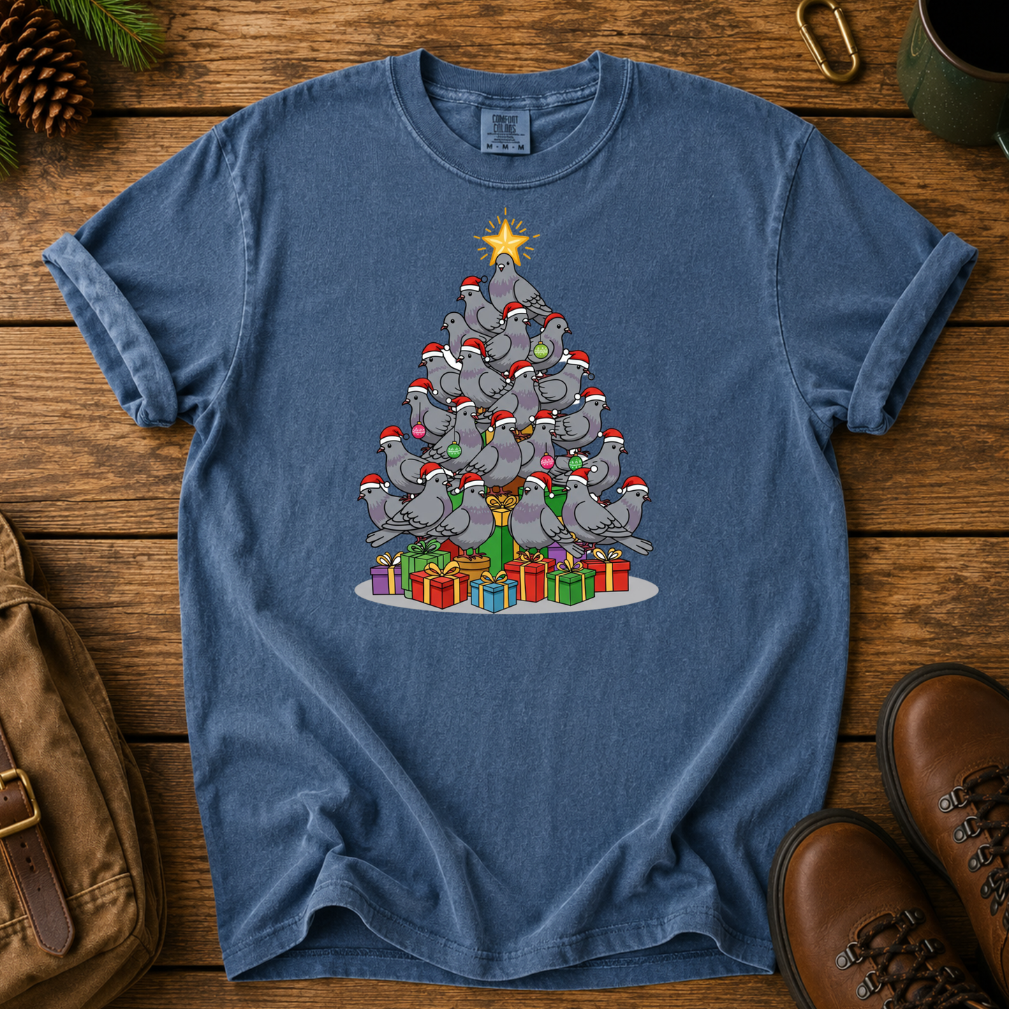 Christmas Pigeon Tree T-Shirt