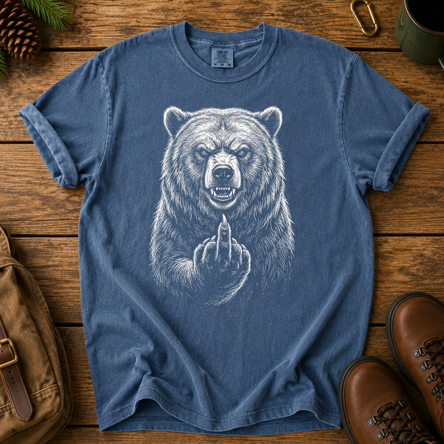 Roaring Bear Middle Finger T-Shirt