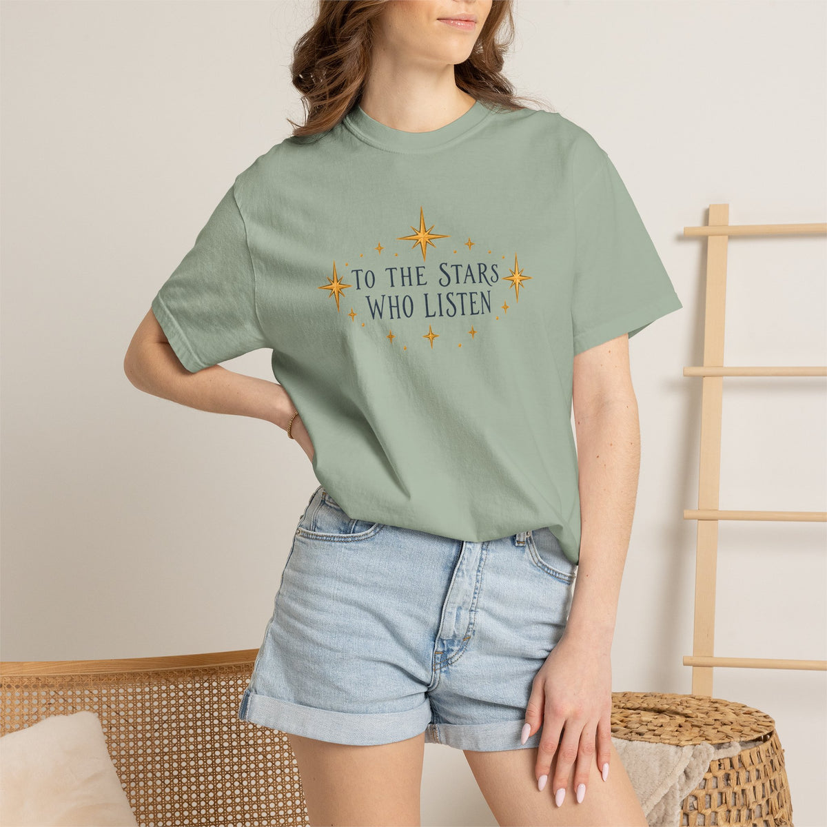 Acotar T-shirt, To the Stars Who Listen T‑Shirt — Celestial Quote Graphic Tee