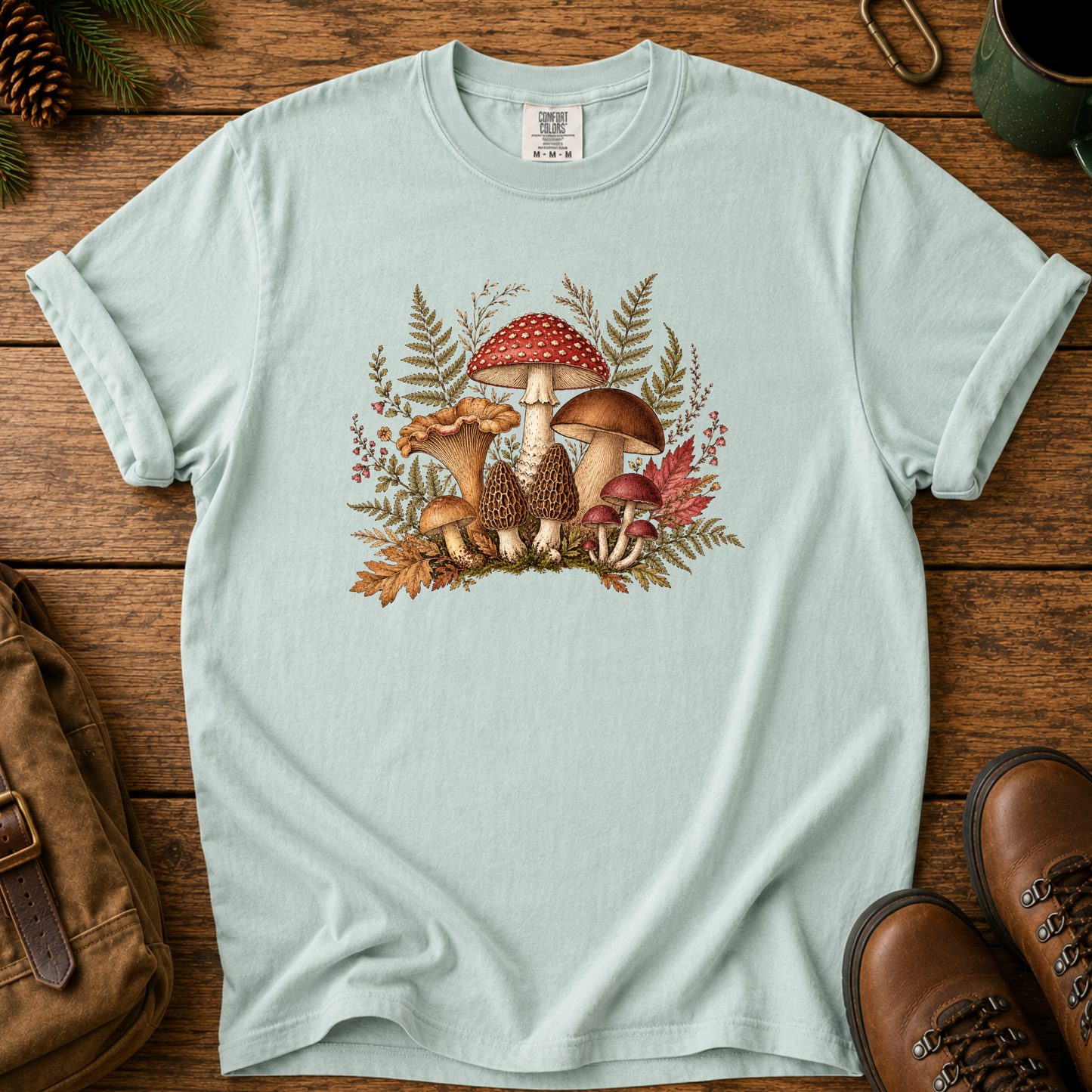 Mushroom Forest T-Shirt — Vintage Woodland Fungi Tee