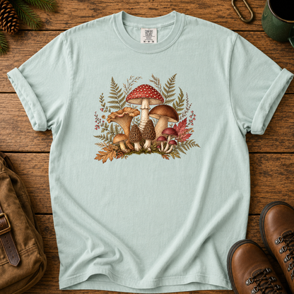Mushroom Forest T-Shirt — Vintage Woodland Fungi Tee