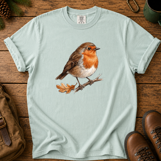 Robin T-Shirt — Watercolor Garden Bird Tee