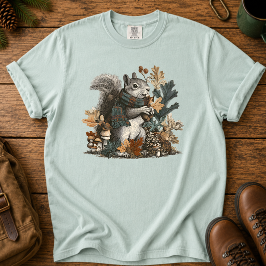 Squirrel Woodland Tee — Autumn Forest Nature Graphic T-Shirt