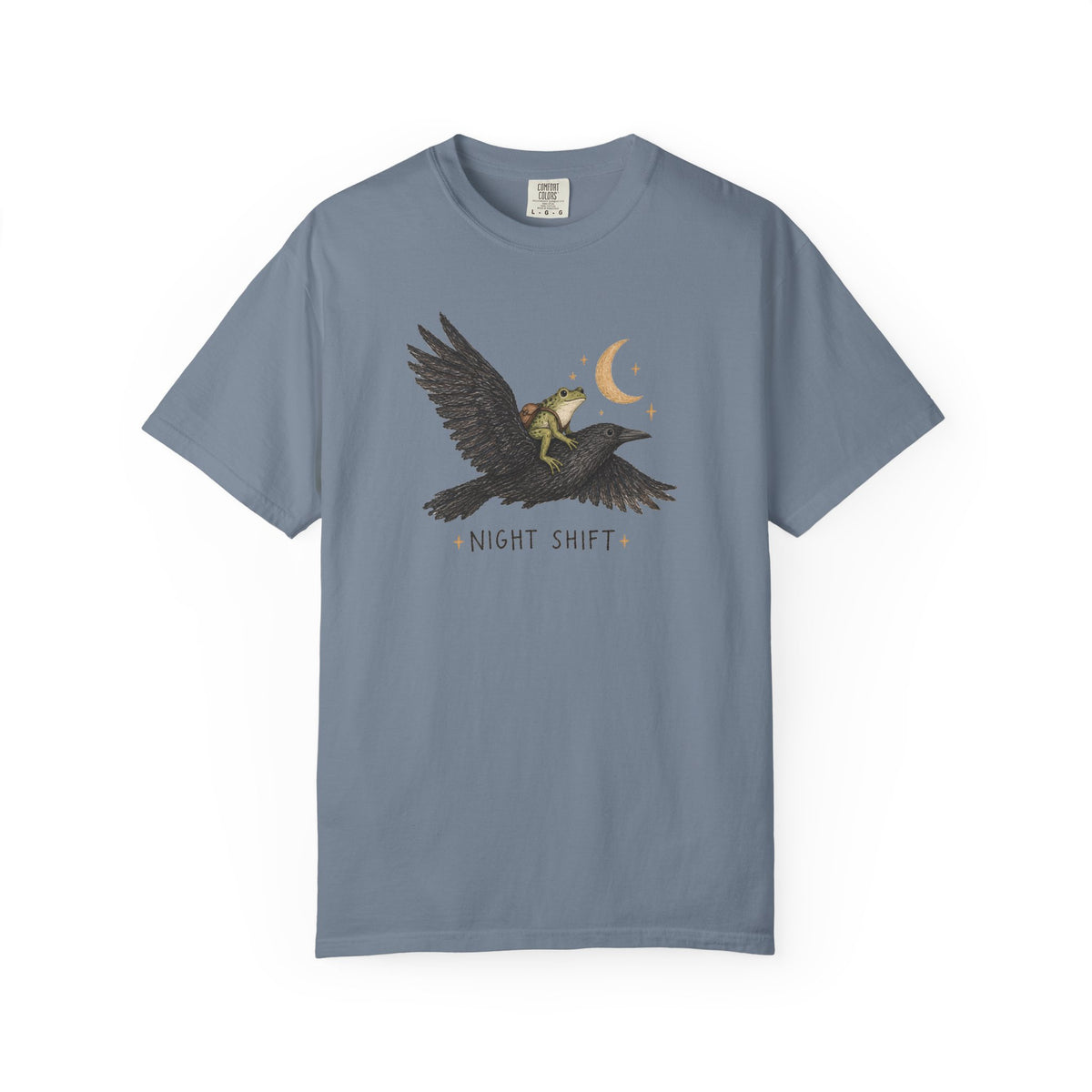 Night Shift Tee — Crow Rider Graphic T-Shirt