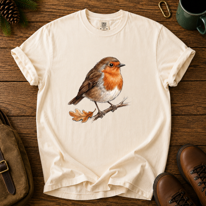 Robin T-Shirt — Watercolor Garden Bird Tee