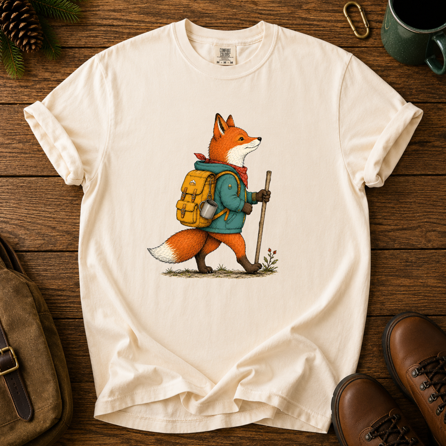 Hiking Fox Graphic T-Shirt