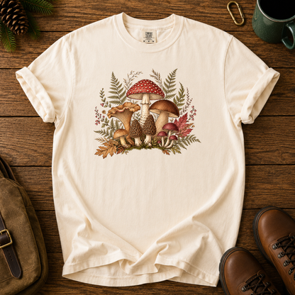 Mushroom Forest T-Shirt — Vintage Woodland Fungi Tee