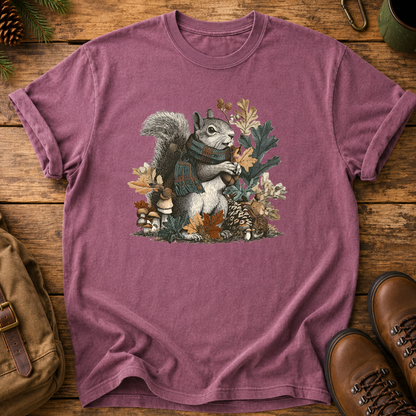 Squirrel Woodland Tee — Autumn Forest Nature Graphic T-Shirt