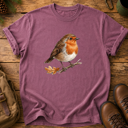 Robin T-Shirt — Watercolor Garden Bird Tee