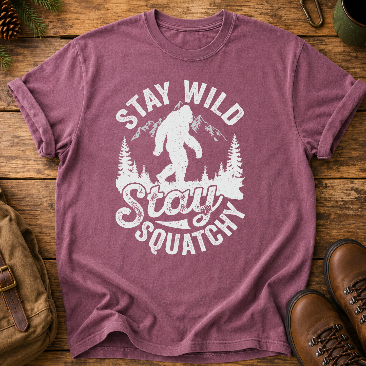 Stay Wild Stay Squatchin' T-Shirt — Bigfoot Tee