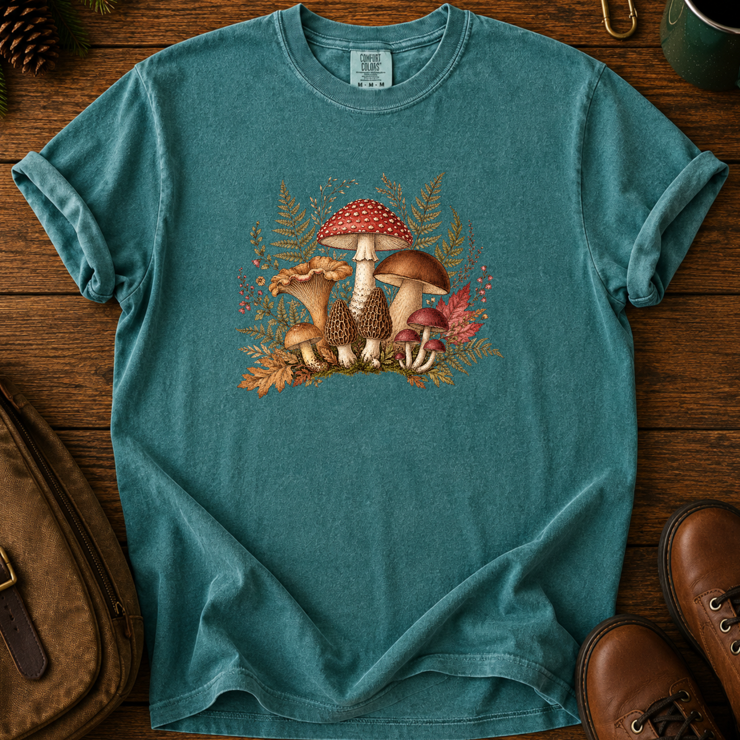 Mushroom Forest T-Shirt — Vintage Woodland Fungi Tee