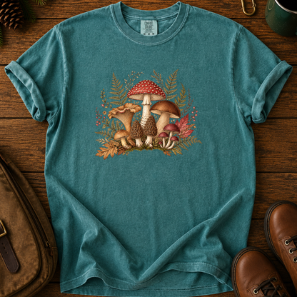 Mushroom Forest T-Shirt — Vintage Woodland Fungi Tee