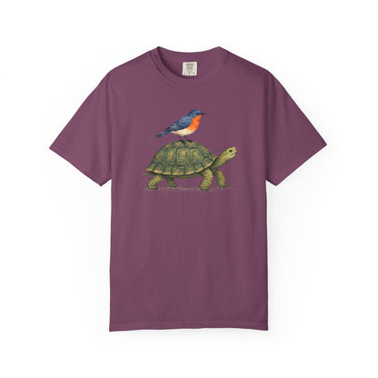 Tortoise & Robin Graphic T-Shirt — Cute Nature Animal Tee