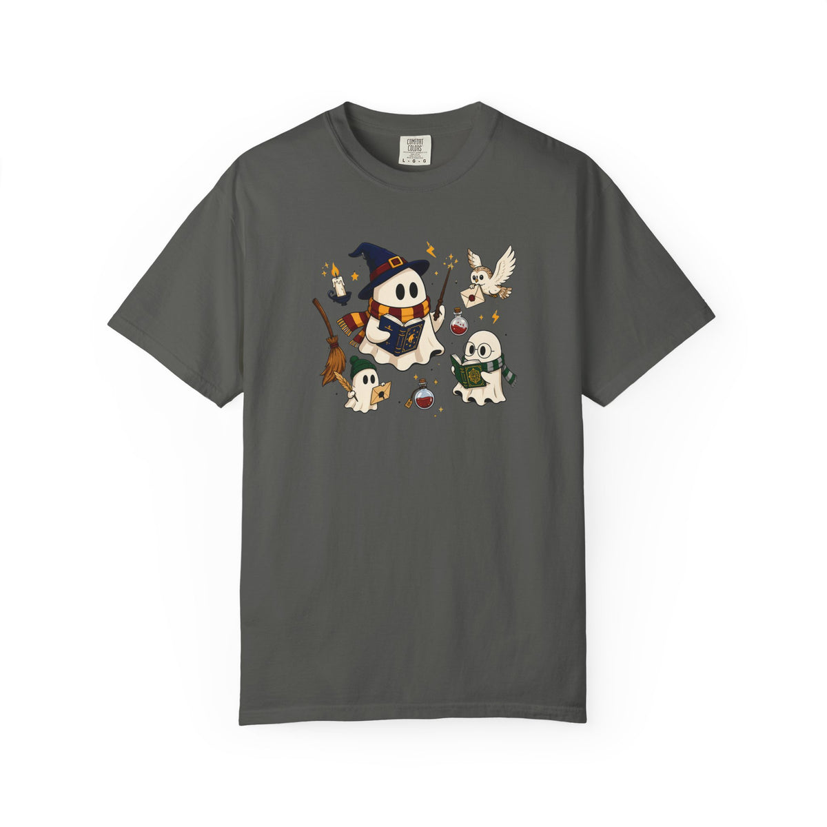Potter Wizard Crew T-Shirt – Cute Halloween Shy Ghosts Design