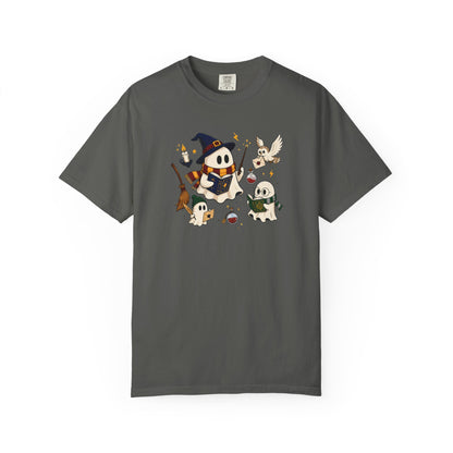 Potter Wizard Crew T-Shirt – Cute Halloween Shy Ghosts Design