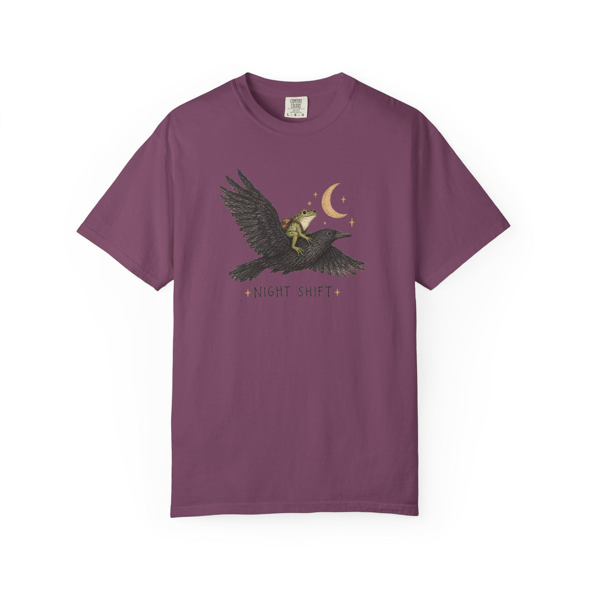 Night Shift Tee — Crow Rider Graphic T-Shirt
