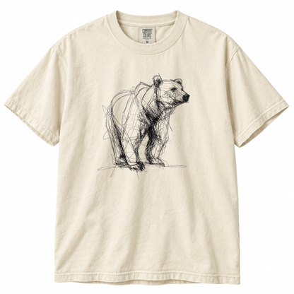 Bear Sketch T‑Shirt — Hand-Drawn Wildlife Graphic Tee