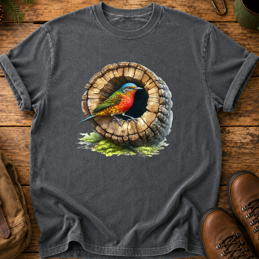 Bird in Tree Stump T-Shirt