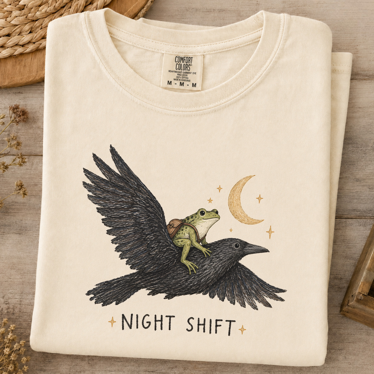 Night Shift Tee — Crow Rider Graphic T-Shirt