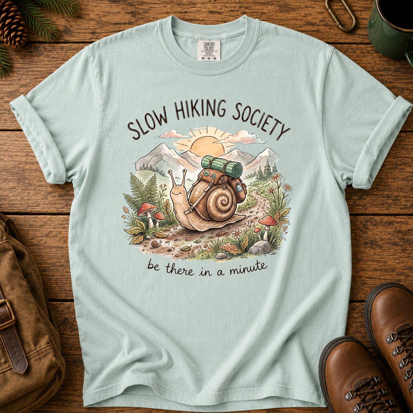 snail hiking tee